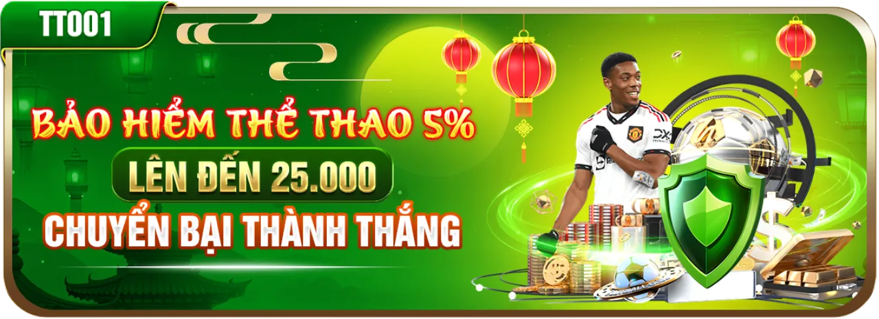 Hình ảnh khuyến mãi thể thao với các biểu tượng tiền thưởng, cúp và các môn thể thao khác
